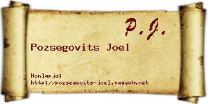 Pozsegovits Joel névjegykártya
